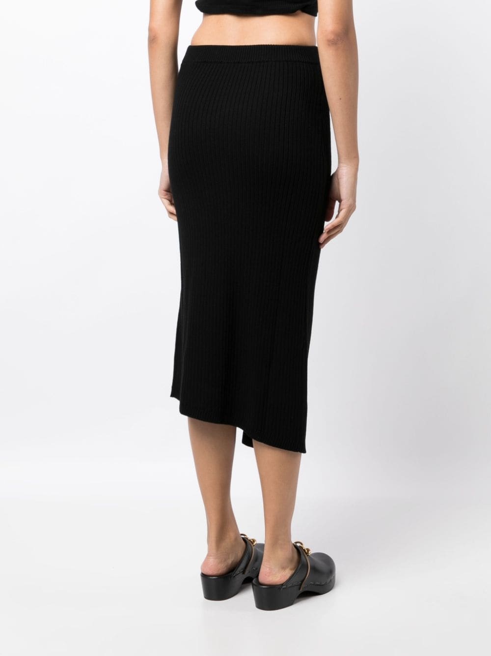 ribbed-knit wool midi skirt - 4