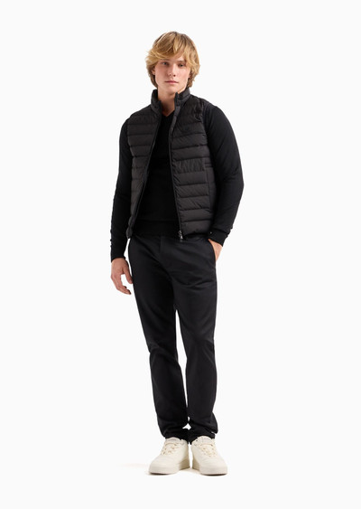 EMPORIO ARMANI Sleeveless full-zip down jacket in quilted nylon with eagle logo patch outlook