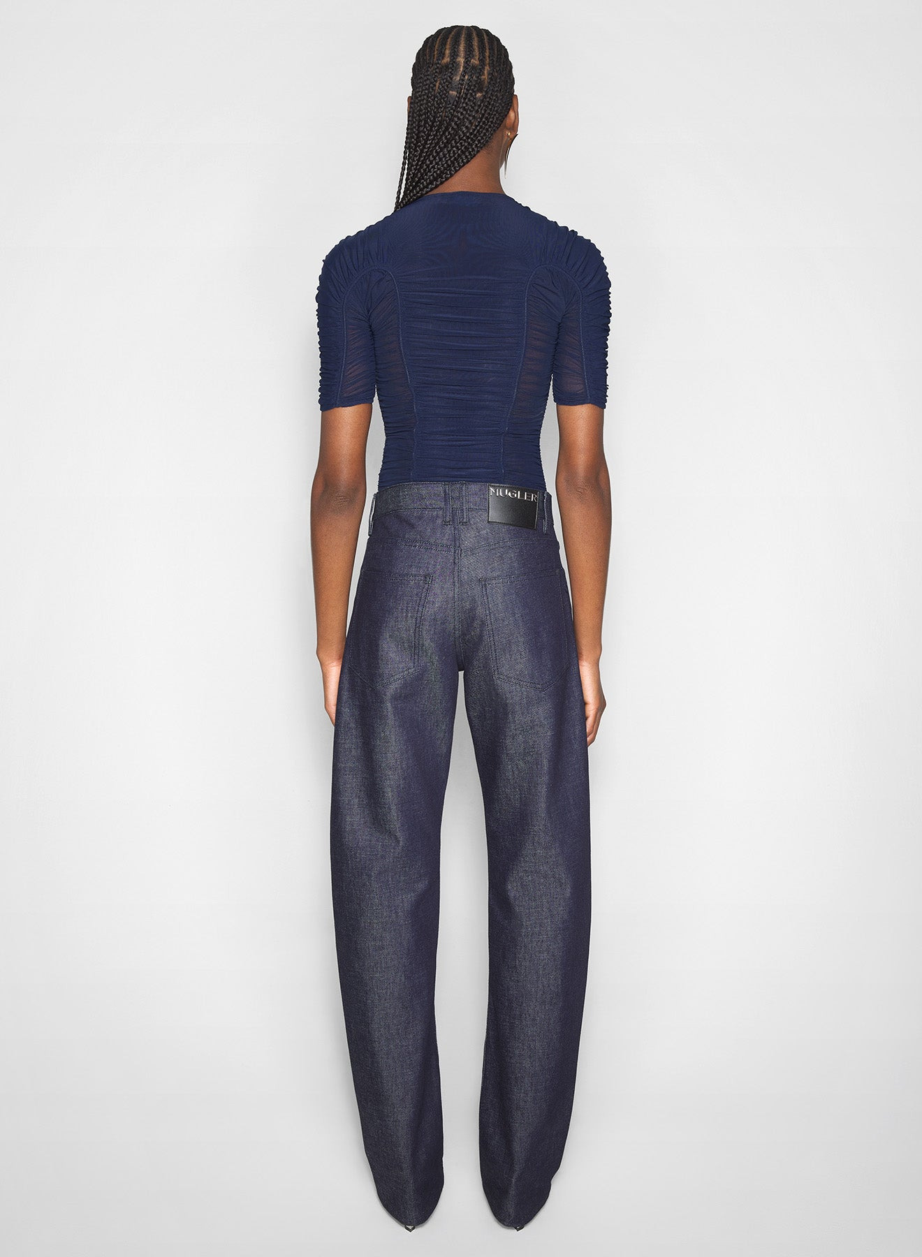 blue ruched t-shirt - 4