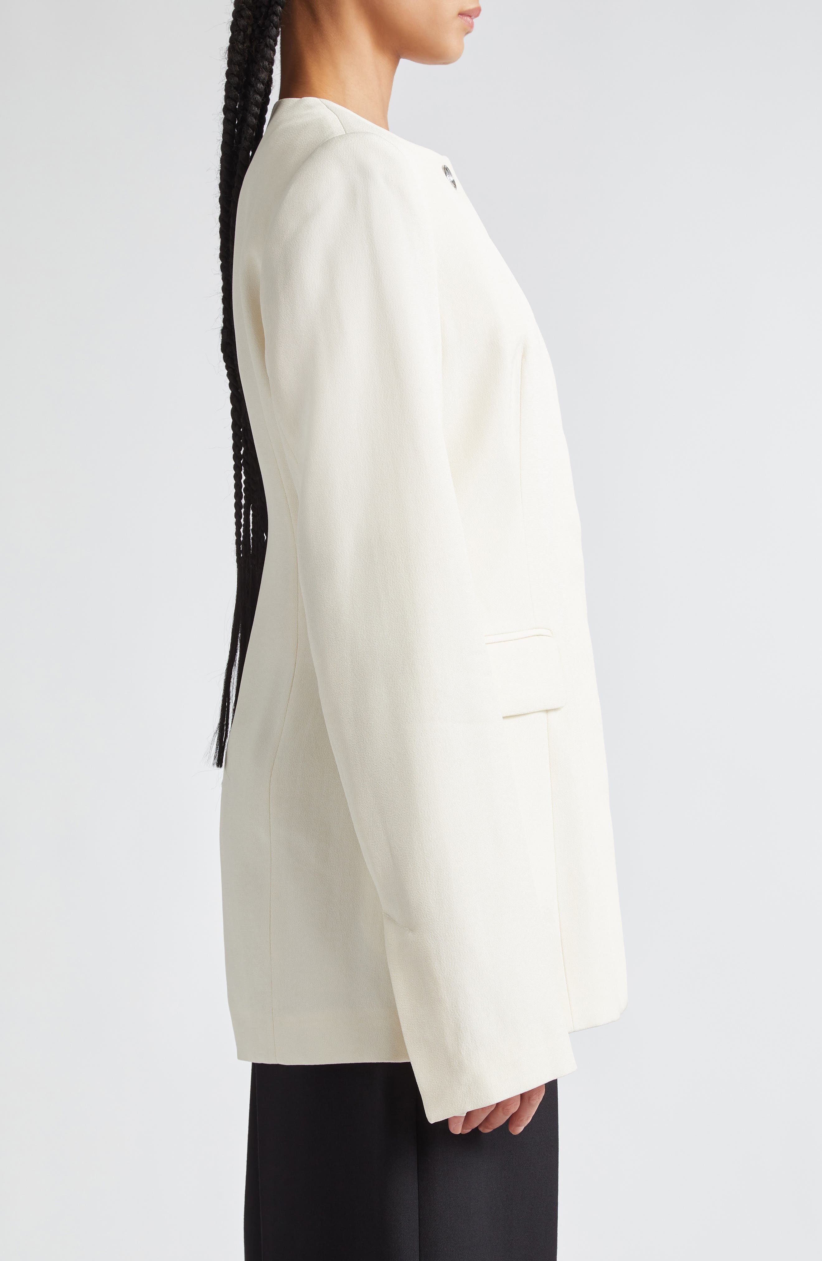 TOTEME Collarless Blazer in Ecru at Nordstrom - 4