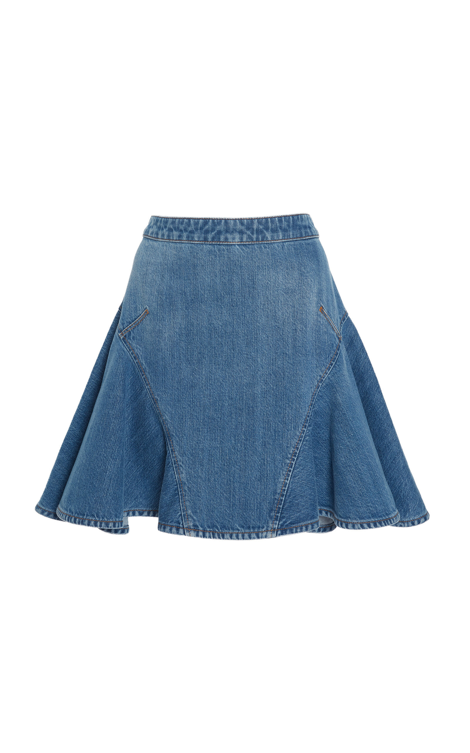 Flared Denim Mini Skirt blue - 1