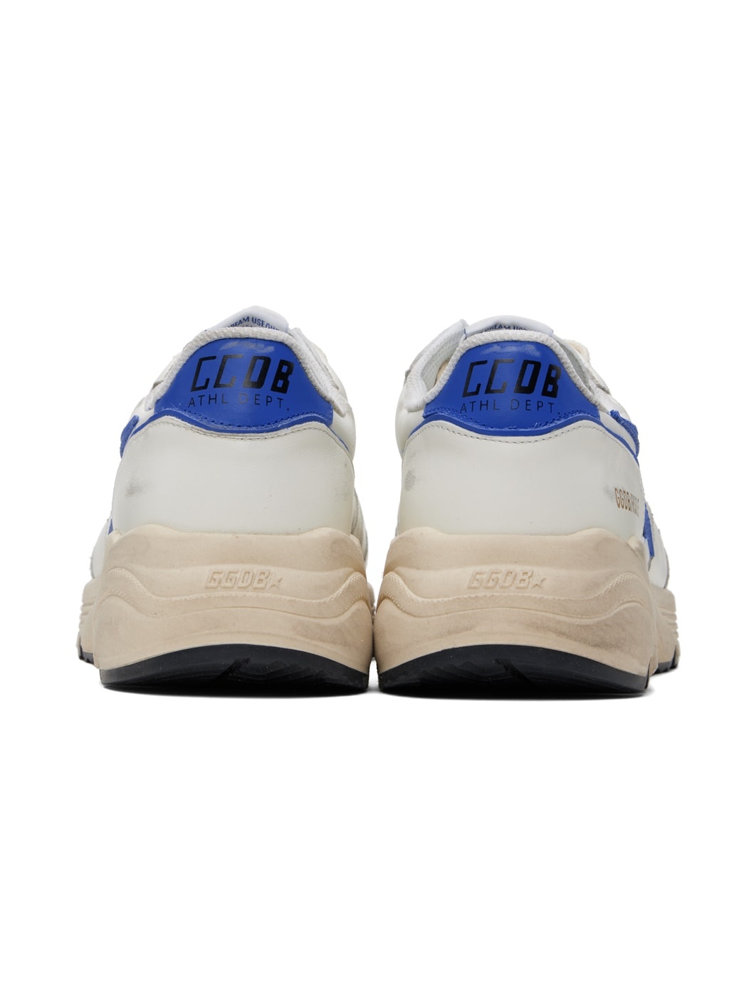 White & Blue Running Sole Sneakers - 2