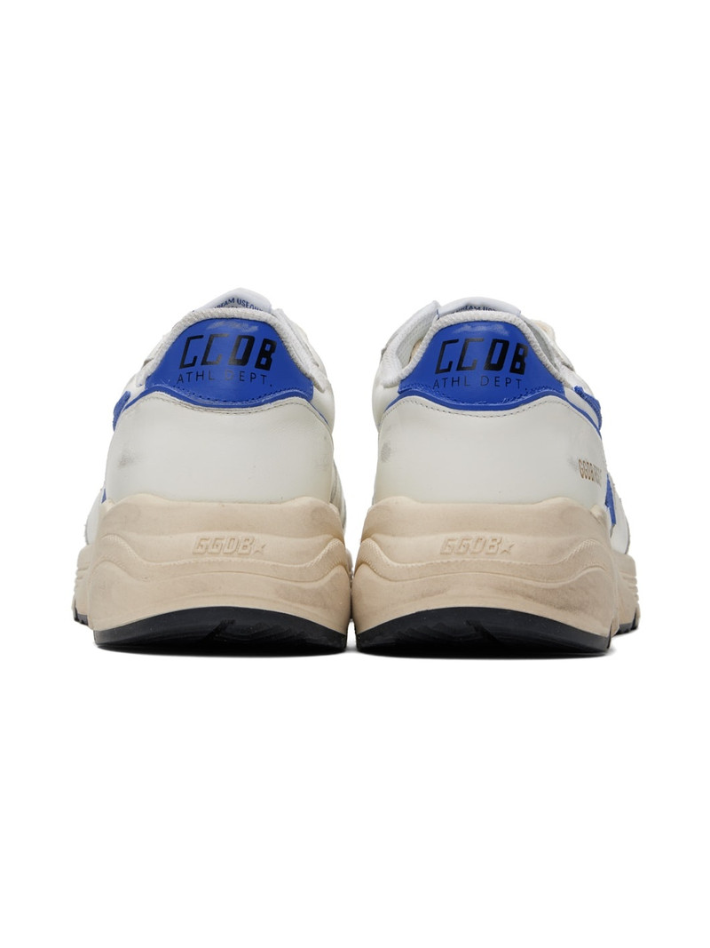 White & Blue Running Sole Sneakers 2