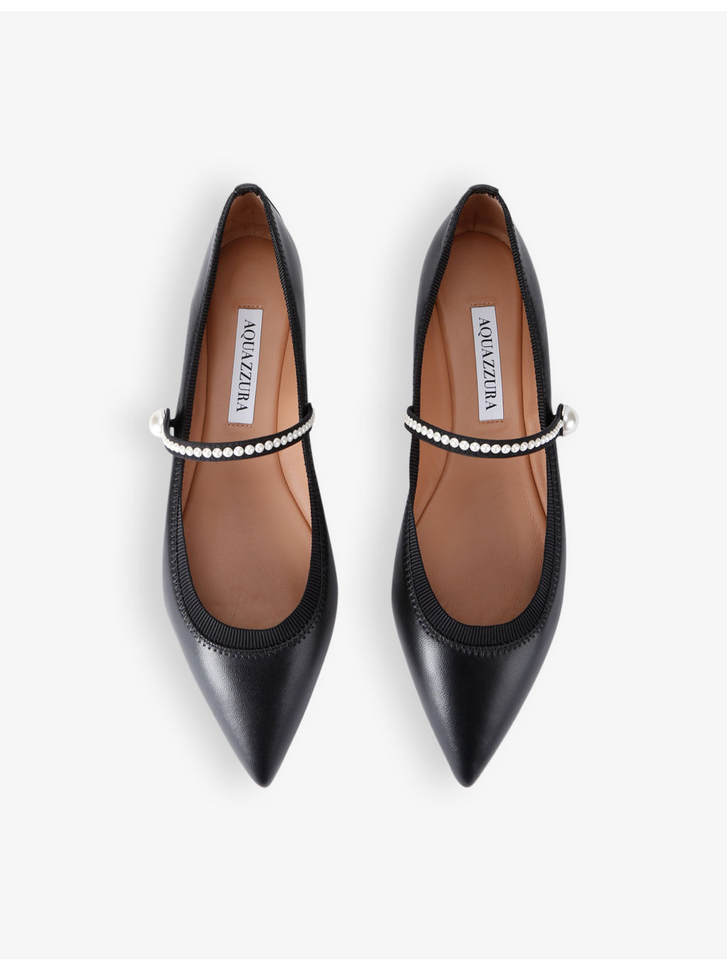Romy pearl-embellished leather ballet flats - 2