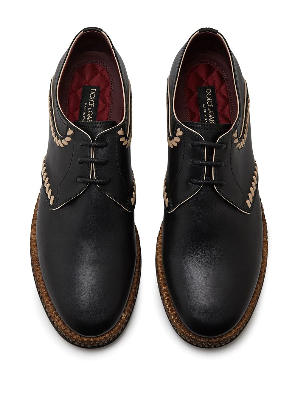 stitched accent derby shoes - 4