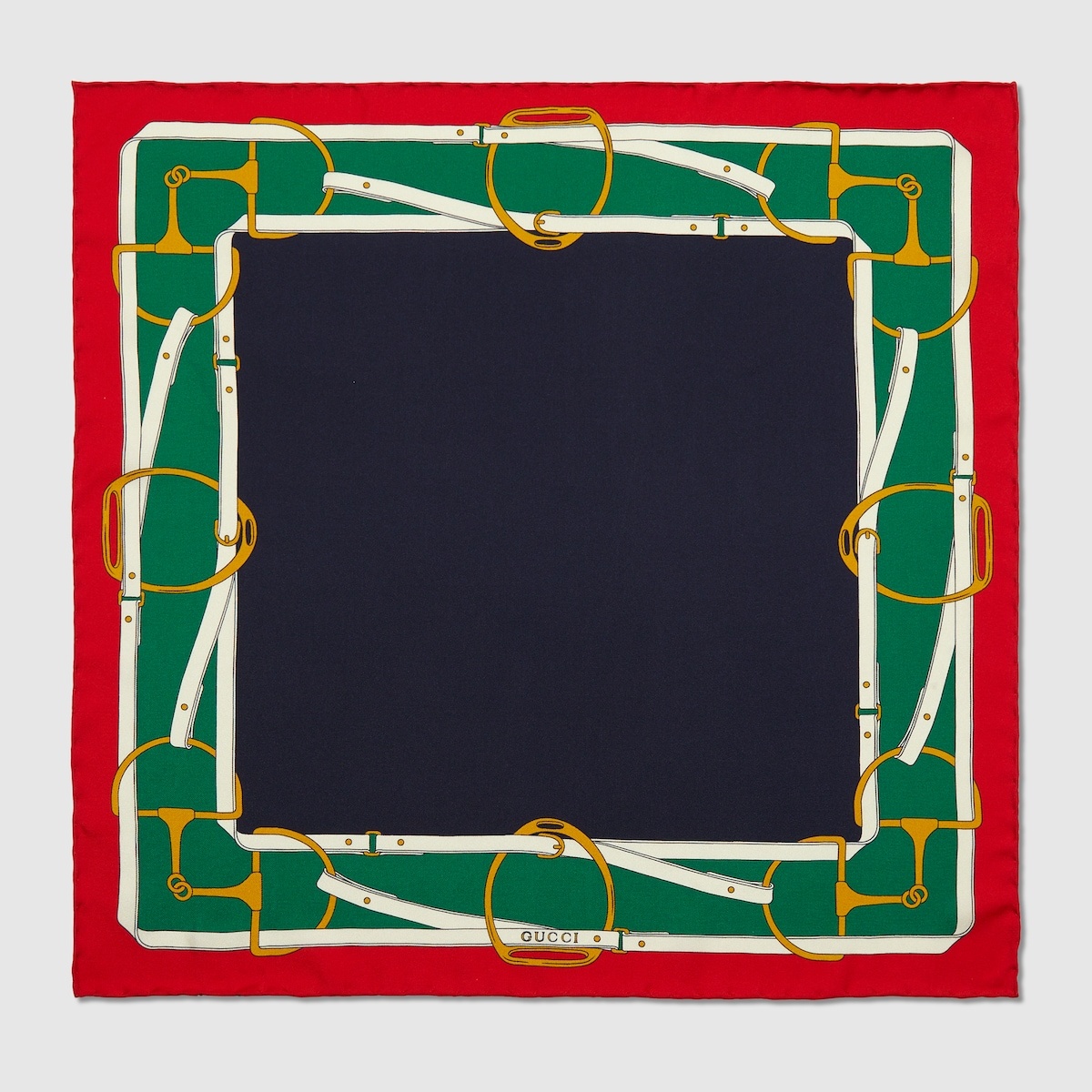 Equestrian motif silk pocket square - 1