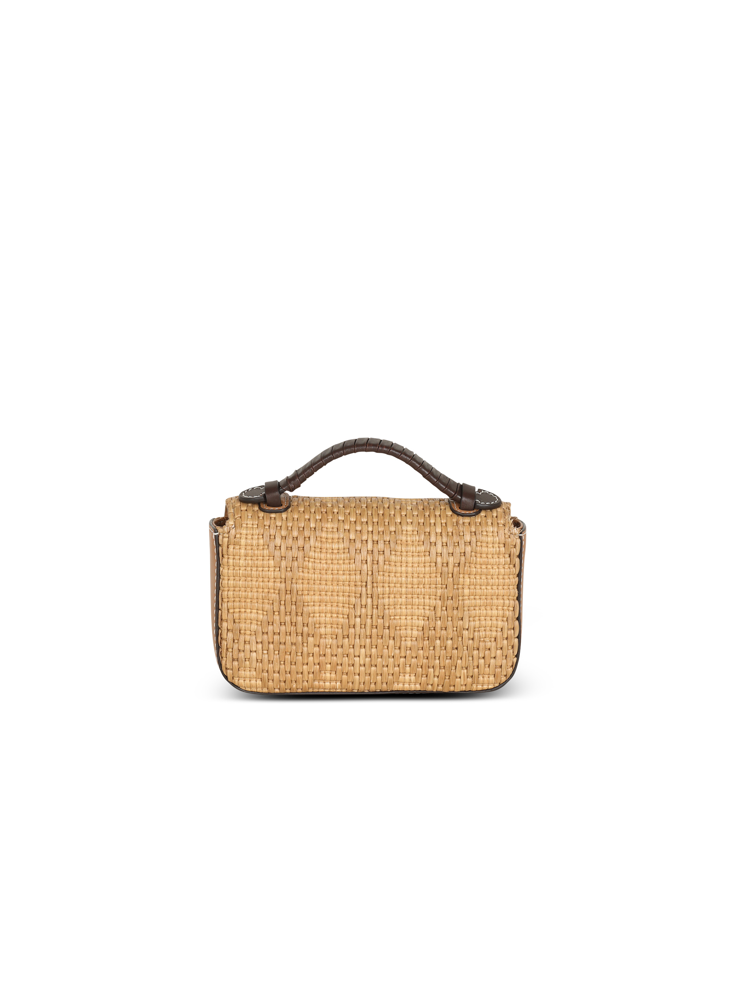 B-Buzz Mini bag in leather and raffia - 3