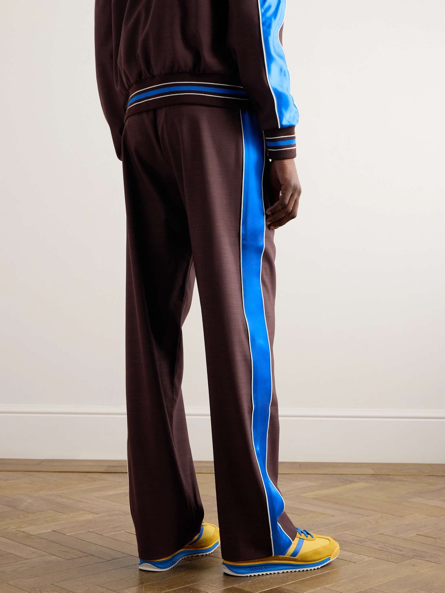 Courage Straight-Leg Logo-Embroidered Shell and Satin-Trimmed Wool Track Pants - 4