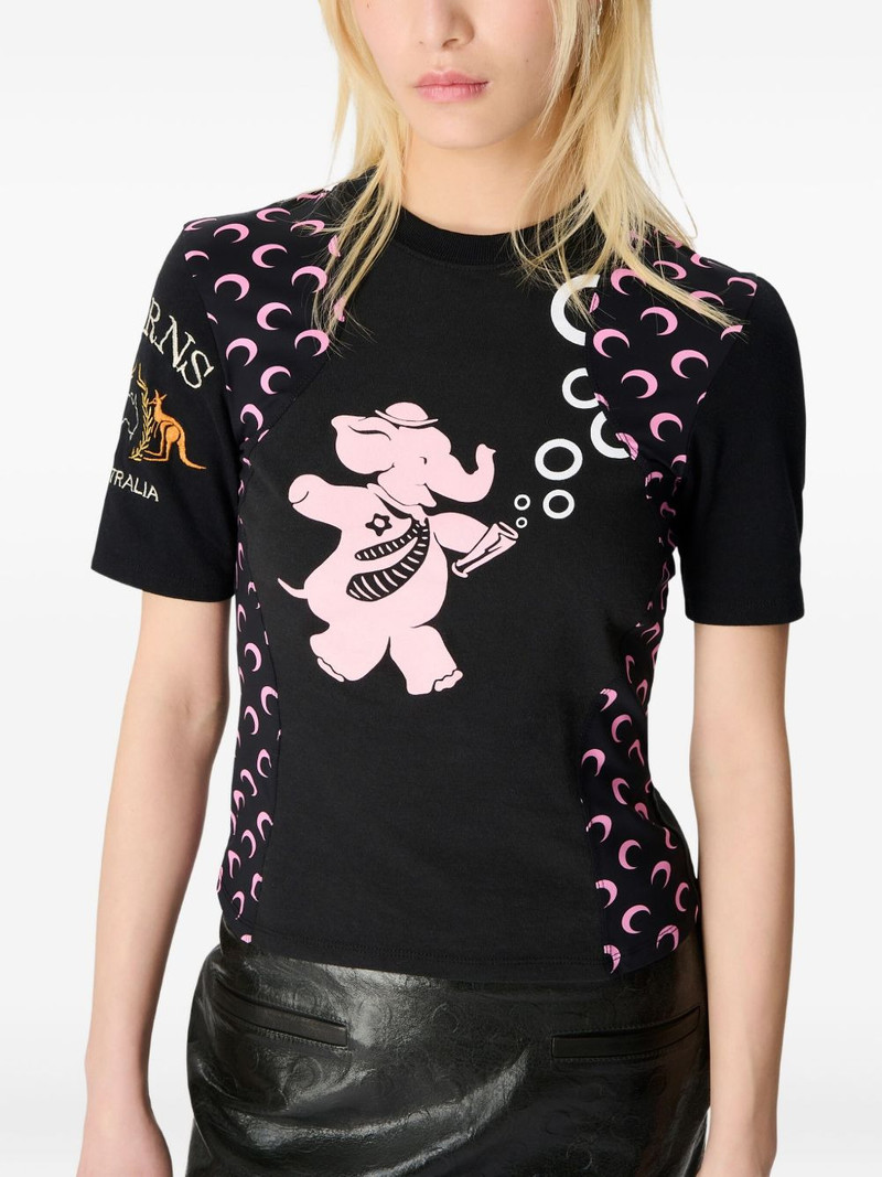 logo-print elephant-graphic T-shirt 1