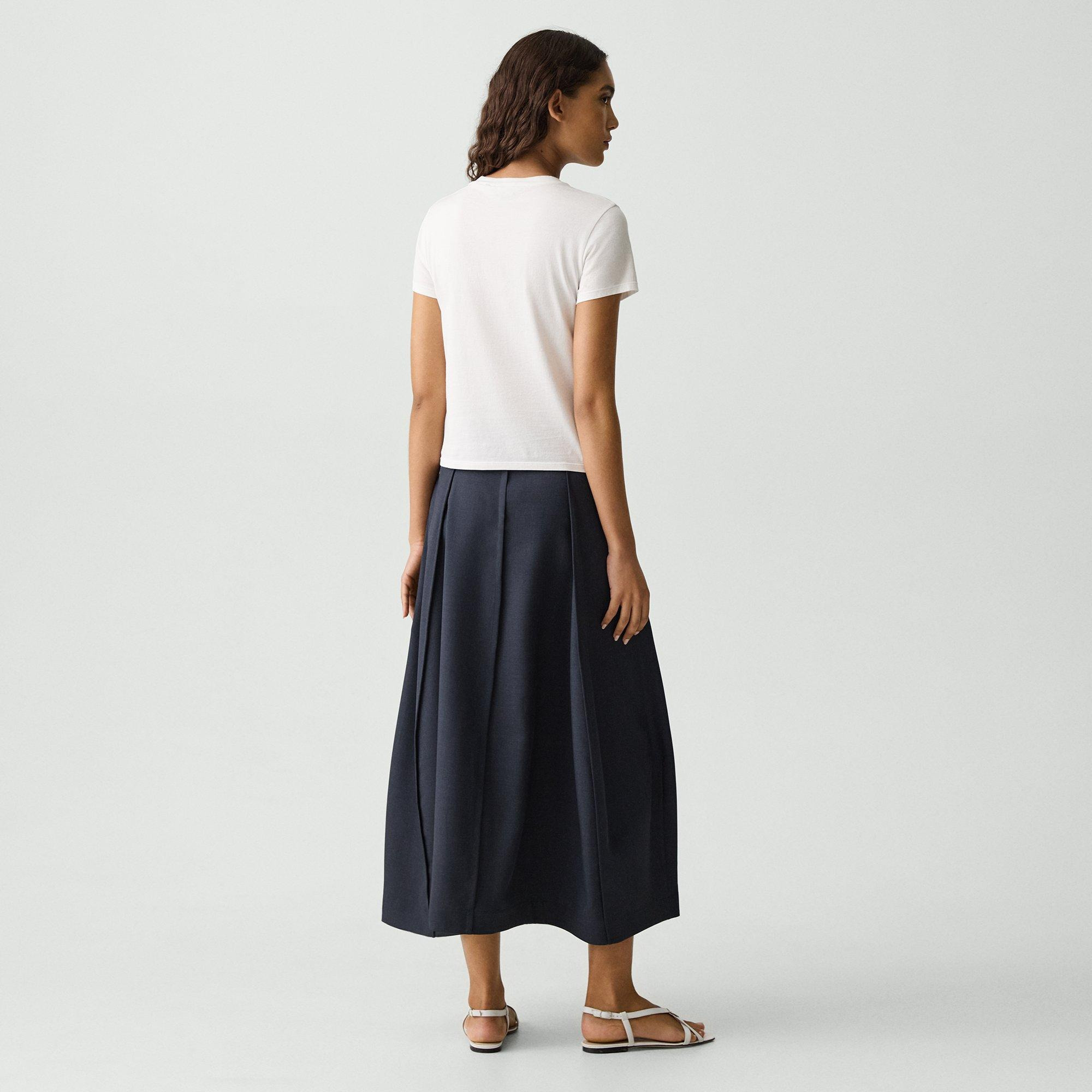 Curved Flare Skirt in City Twill - 3