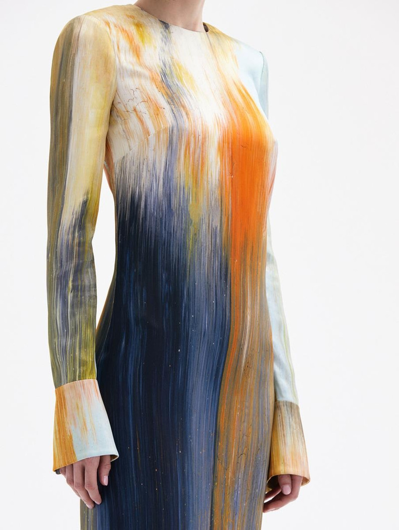 ABSTRACT BRUSHSTROKE MAROCAINE DRESS 4