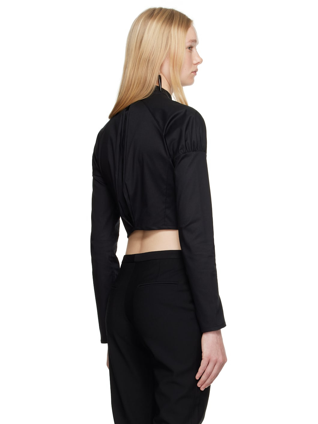 Black Cotton Bodice Shirt - 3