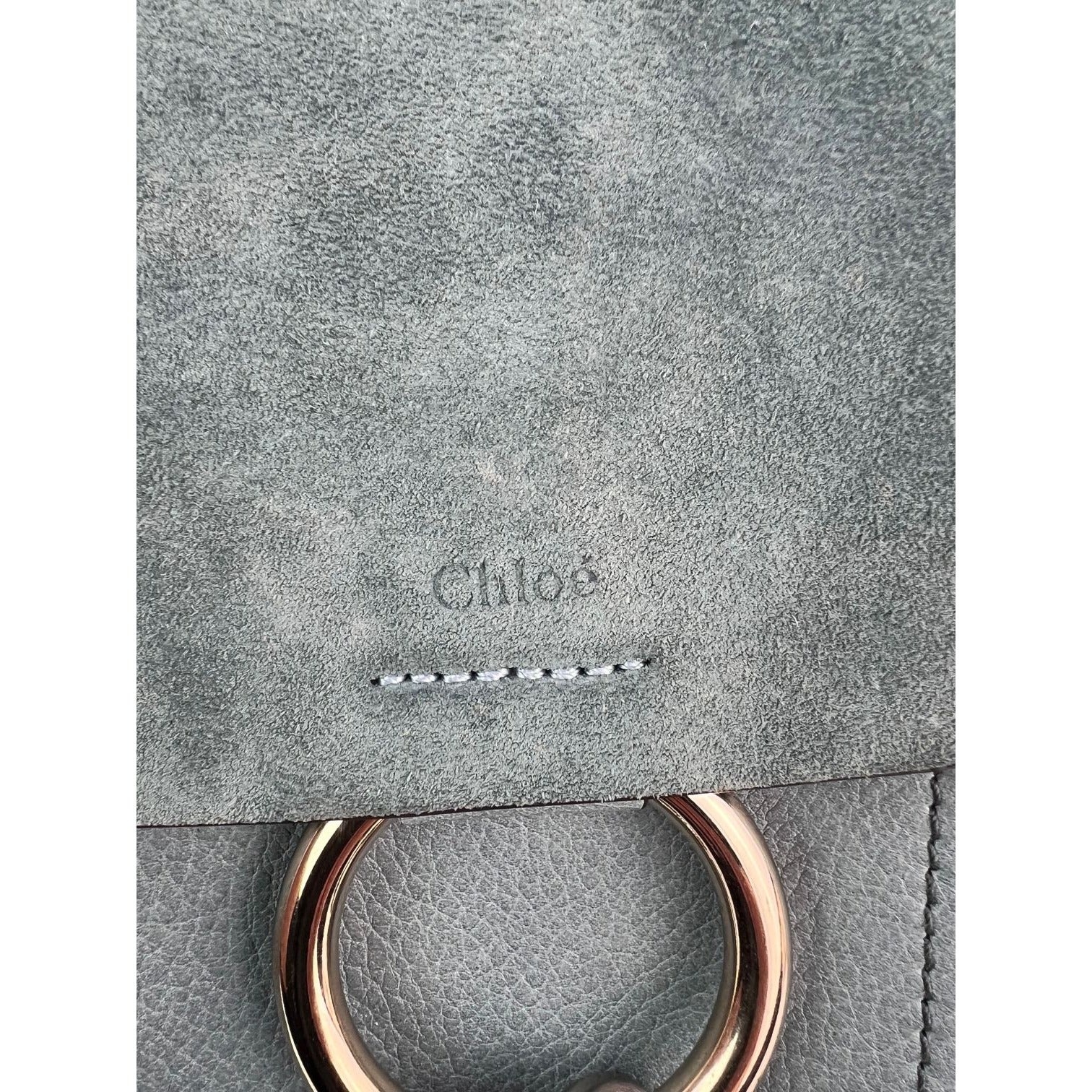 Chloe Blue Faye Mini Suede and Leather Backpack Bag - 12