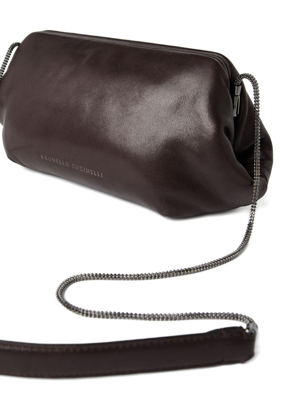 leather chain-strap clutch bag - 4