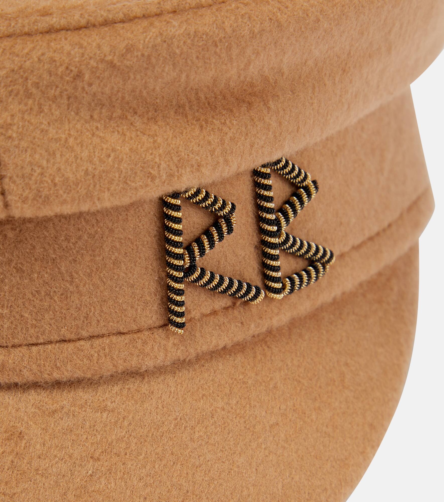 Embroidered wool baker boy hat - 4