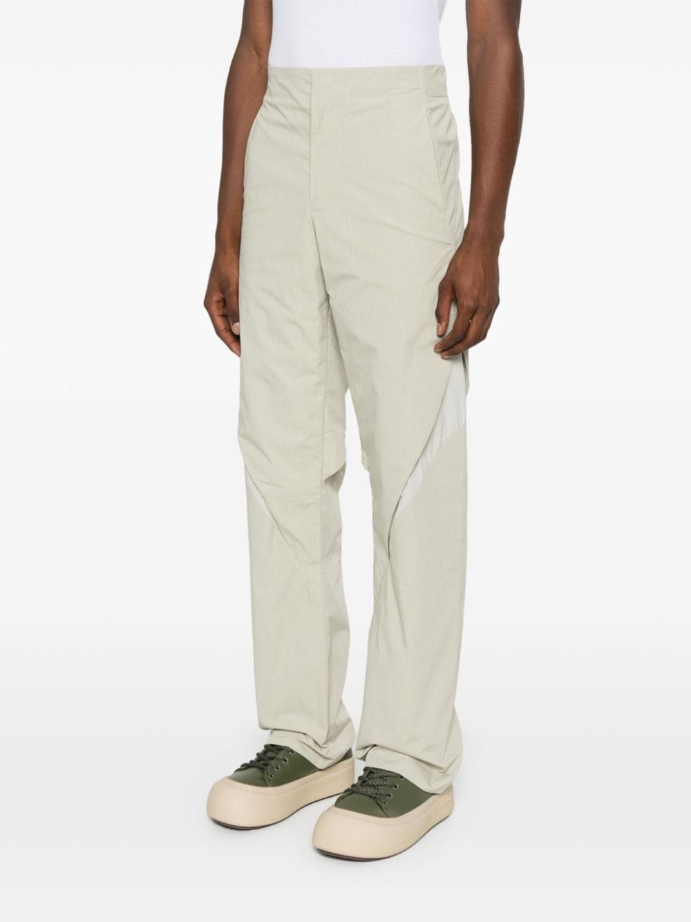 cut-out detail straight-leg trousers - 3