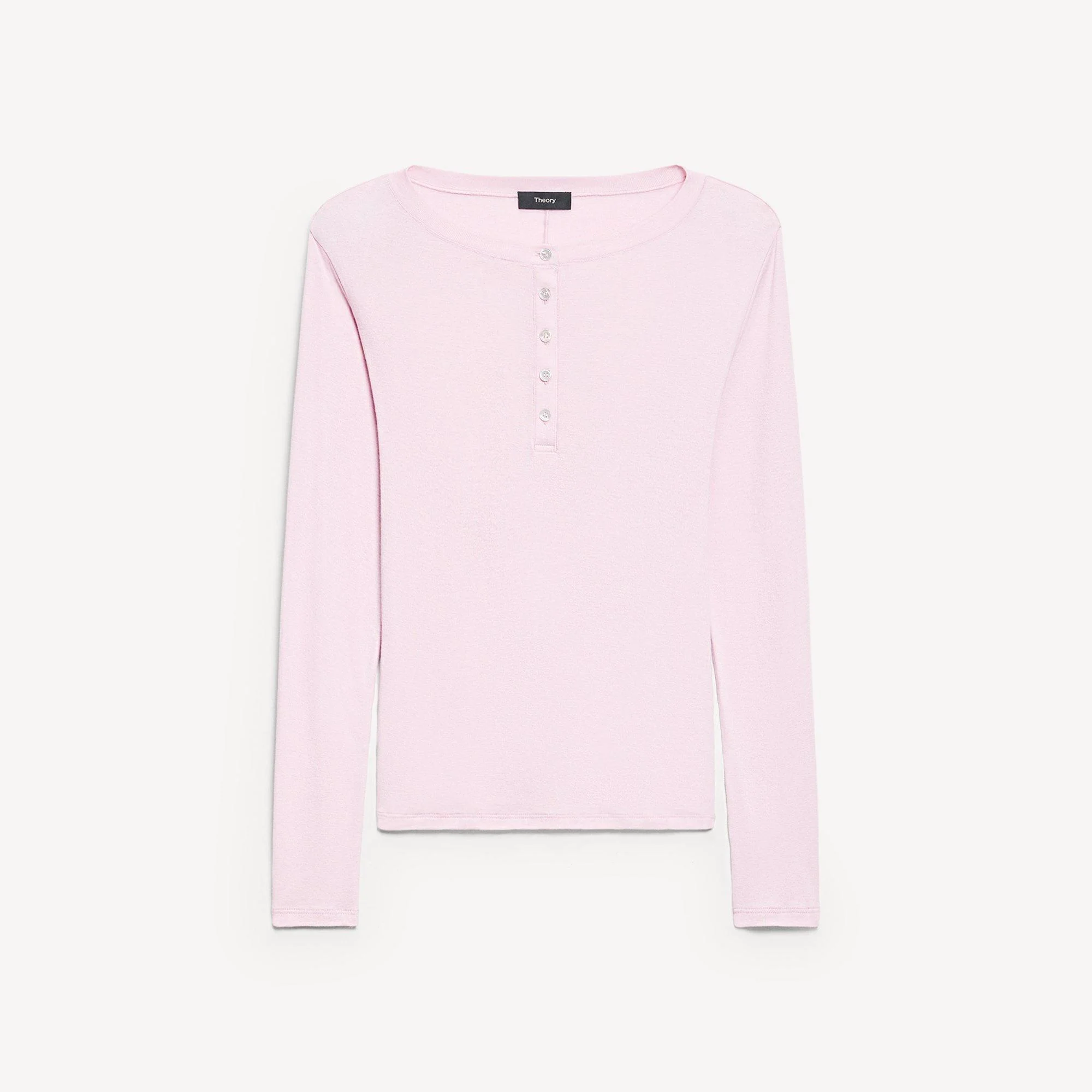 Long-Sleeve Henley Tee in Soft Rib - 1