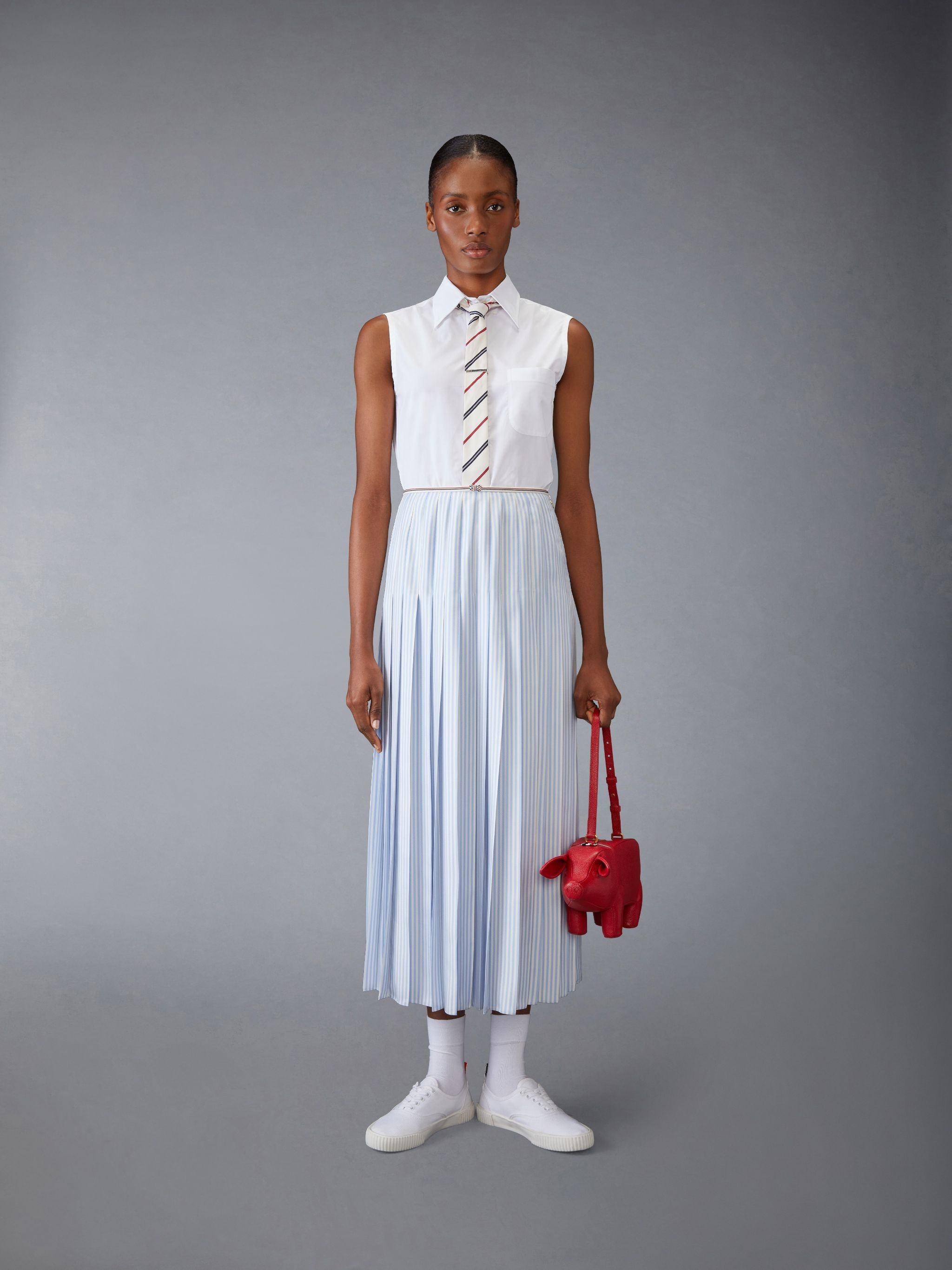 Silk Twill Pleated Skirt - 4