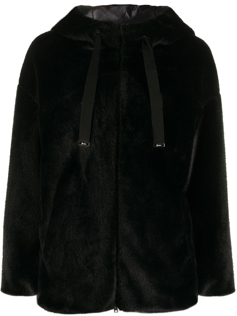 faux fur hooded jacket - 1