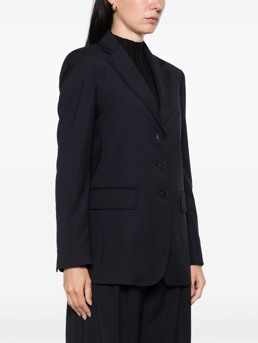 three-button long-sleeved blazer - 3