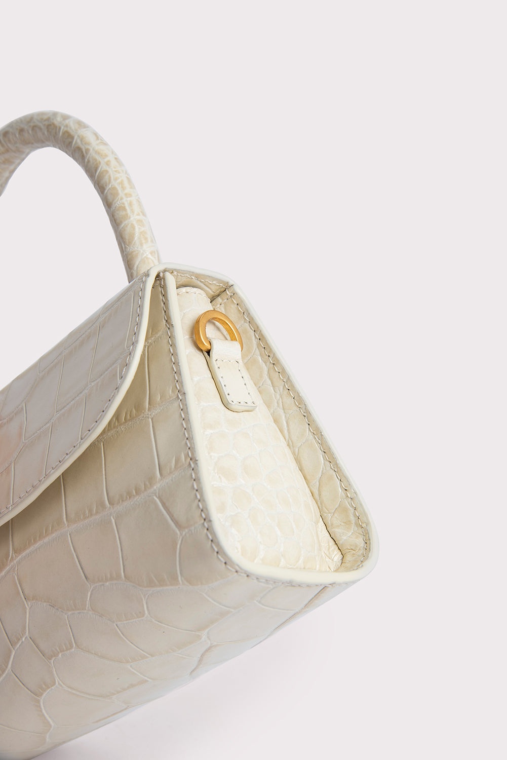 MINI CREAM CROCO EMBOSSED LEATHER - 5