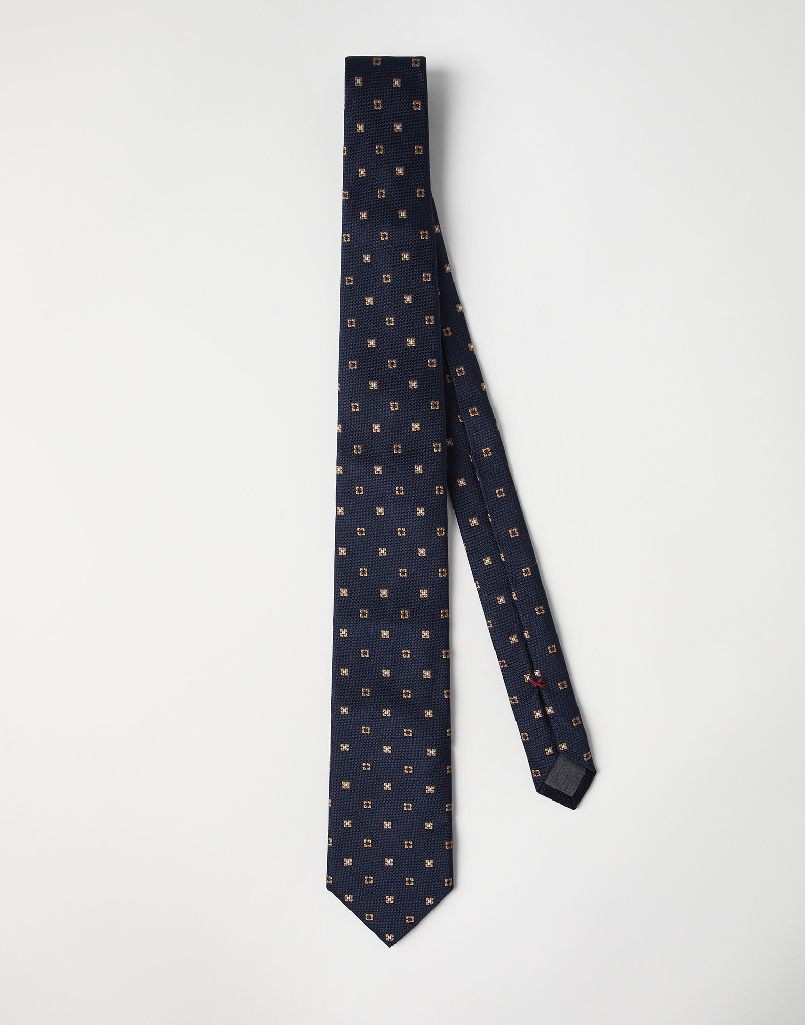 Silk tie with geometric pattern - 1