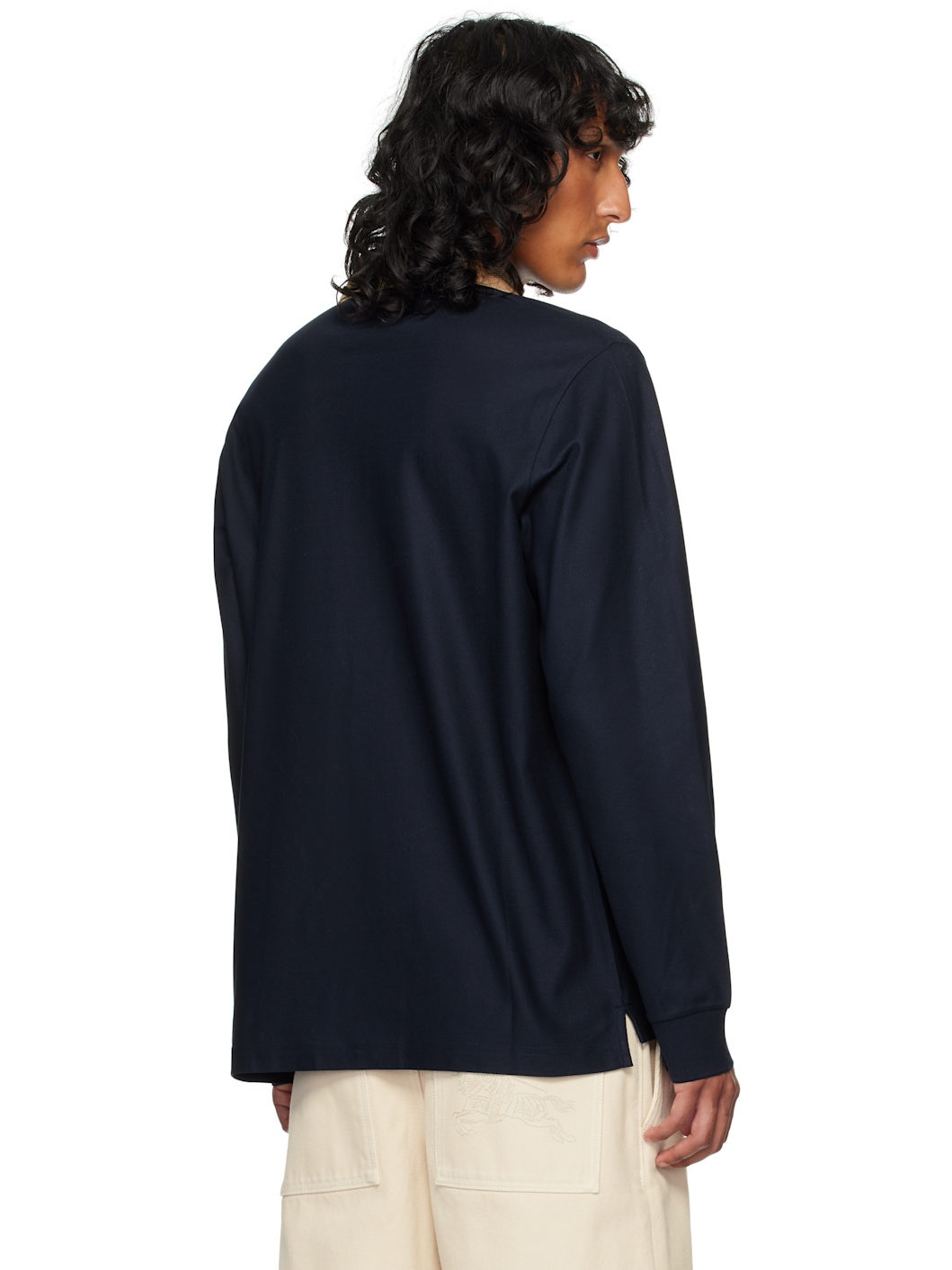 Navy Cotton Polo - 3