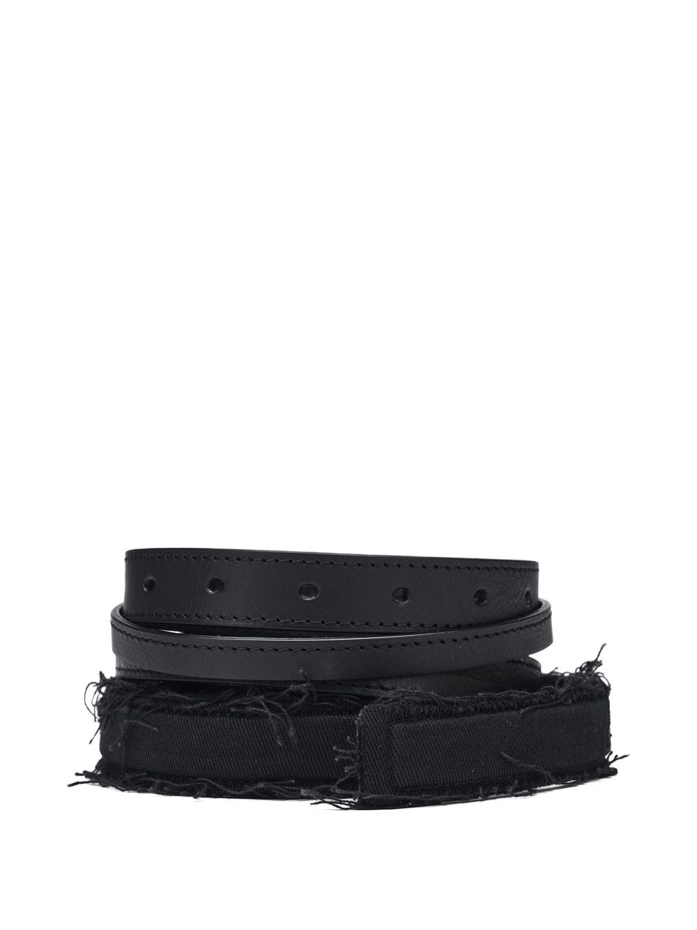 frayed-edge leather belt - 2