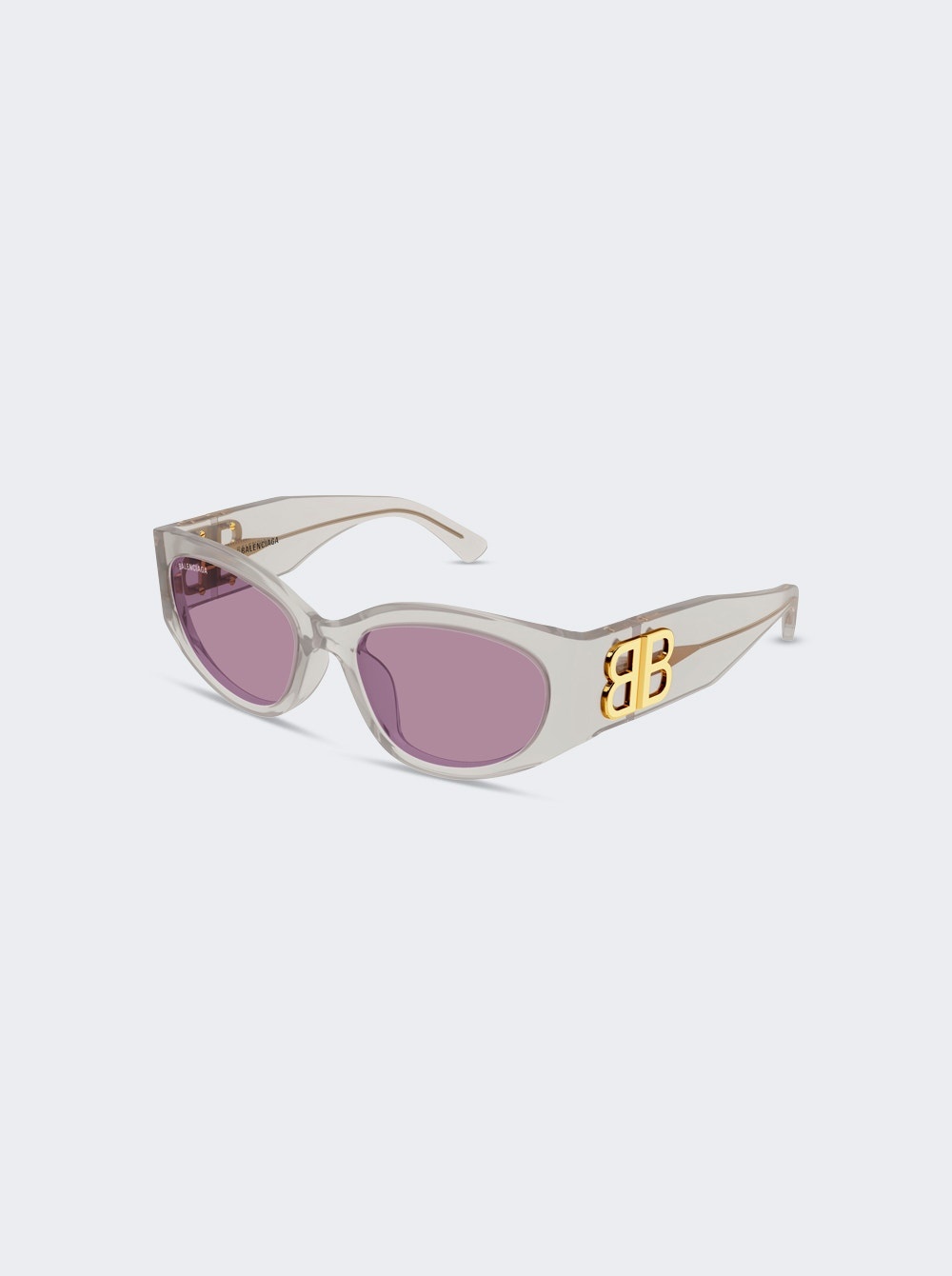 Bossy Round Af Sunglasses Shiny Opal Off White - 4