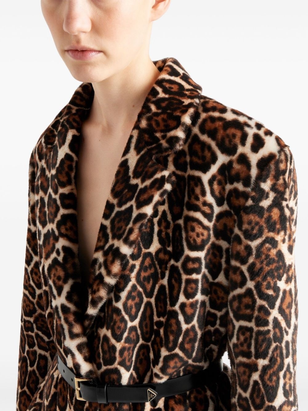 animal-printed sheepskin coat - 4
