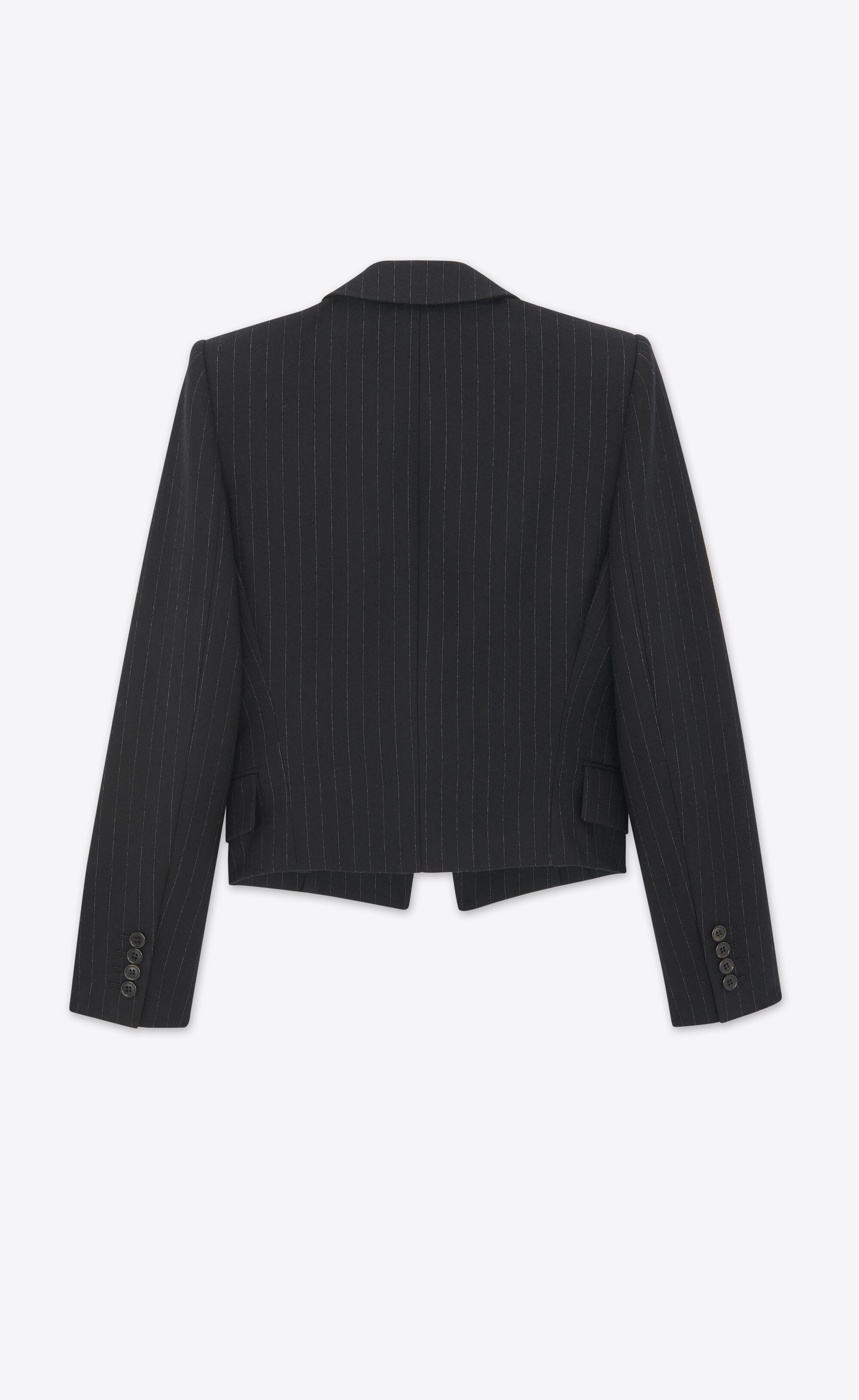 cropped jacket in striped wool - 3