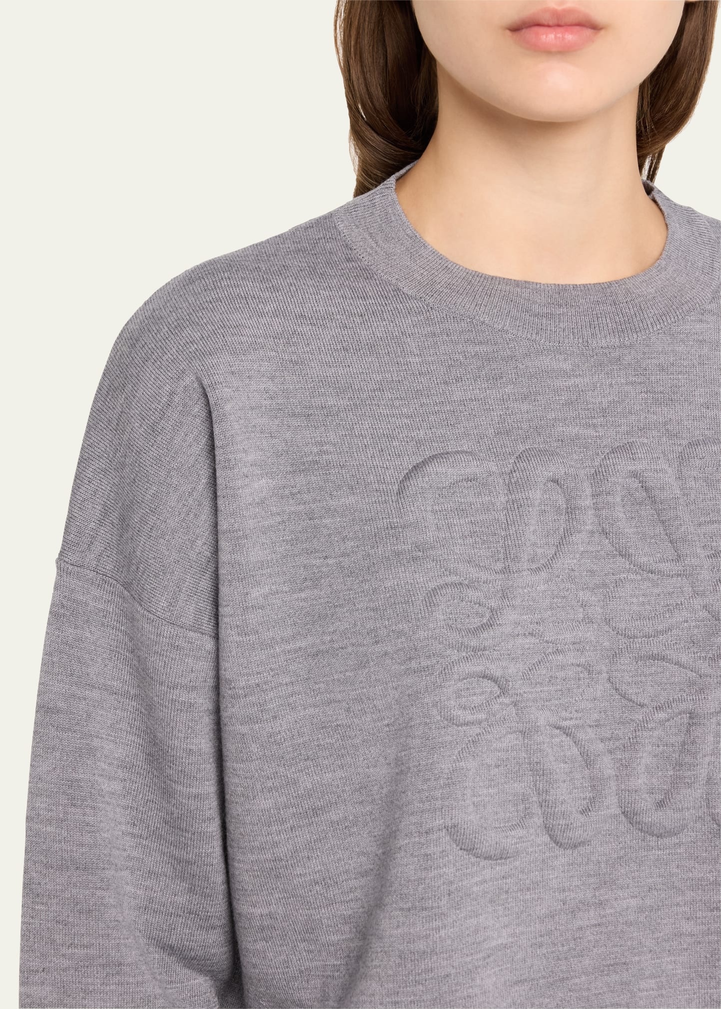 Short Wool Sweater with Anagram Detail - 5