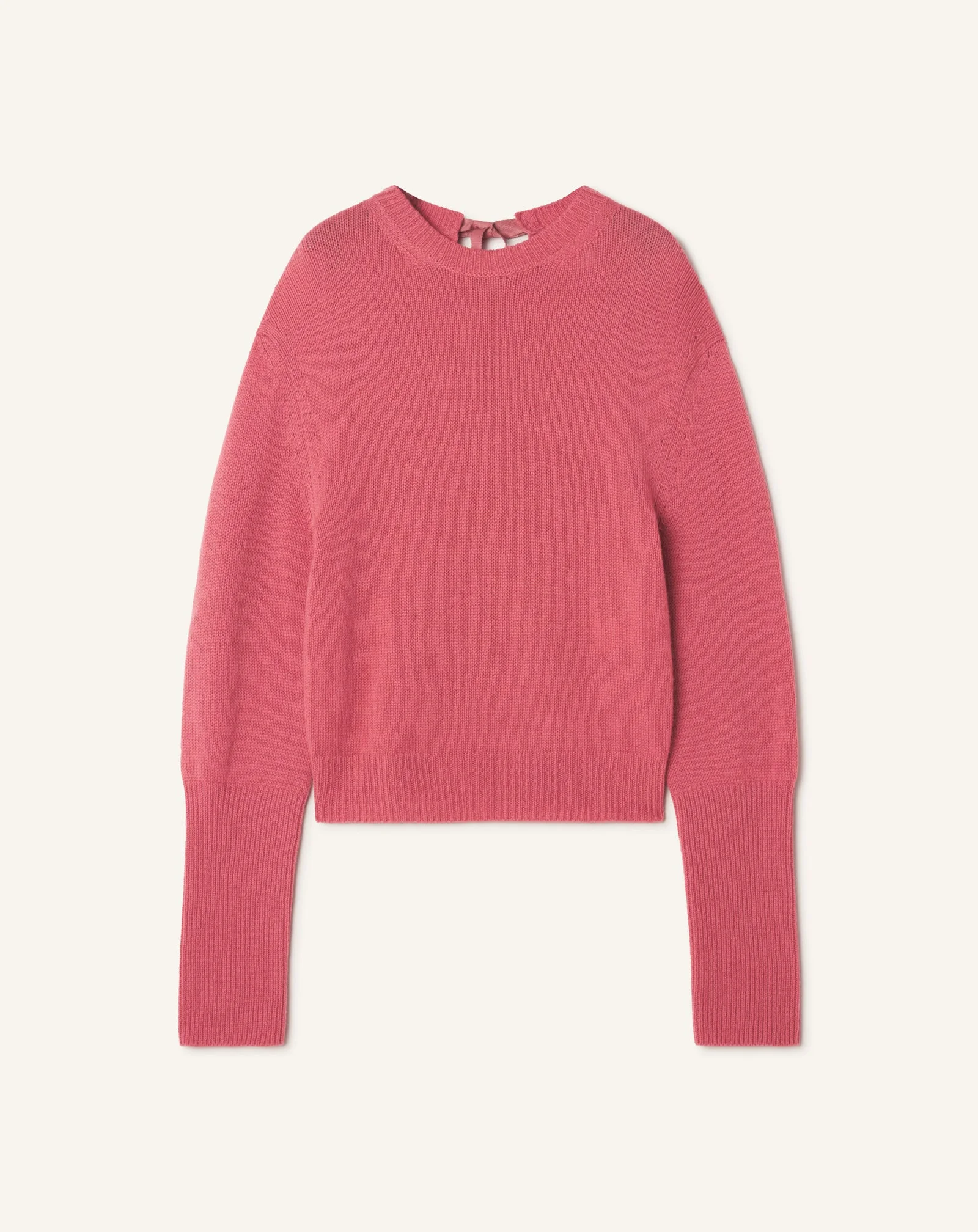 CASHMERE SWEATER WITH GROSGRAIN DETAIL - 1