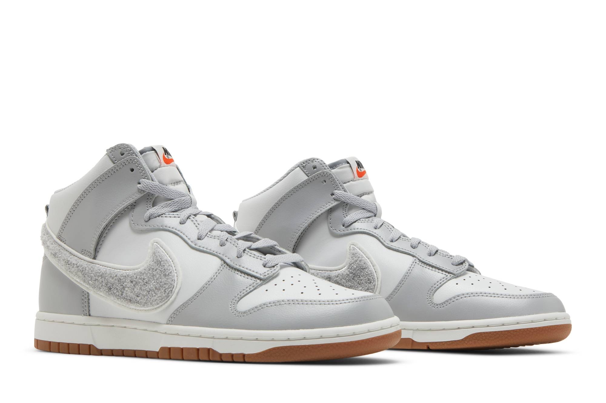 Dunk High 'Chenille Swoosh - Light Smoke Grey' - 8