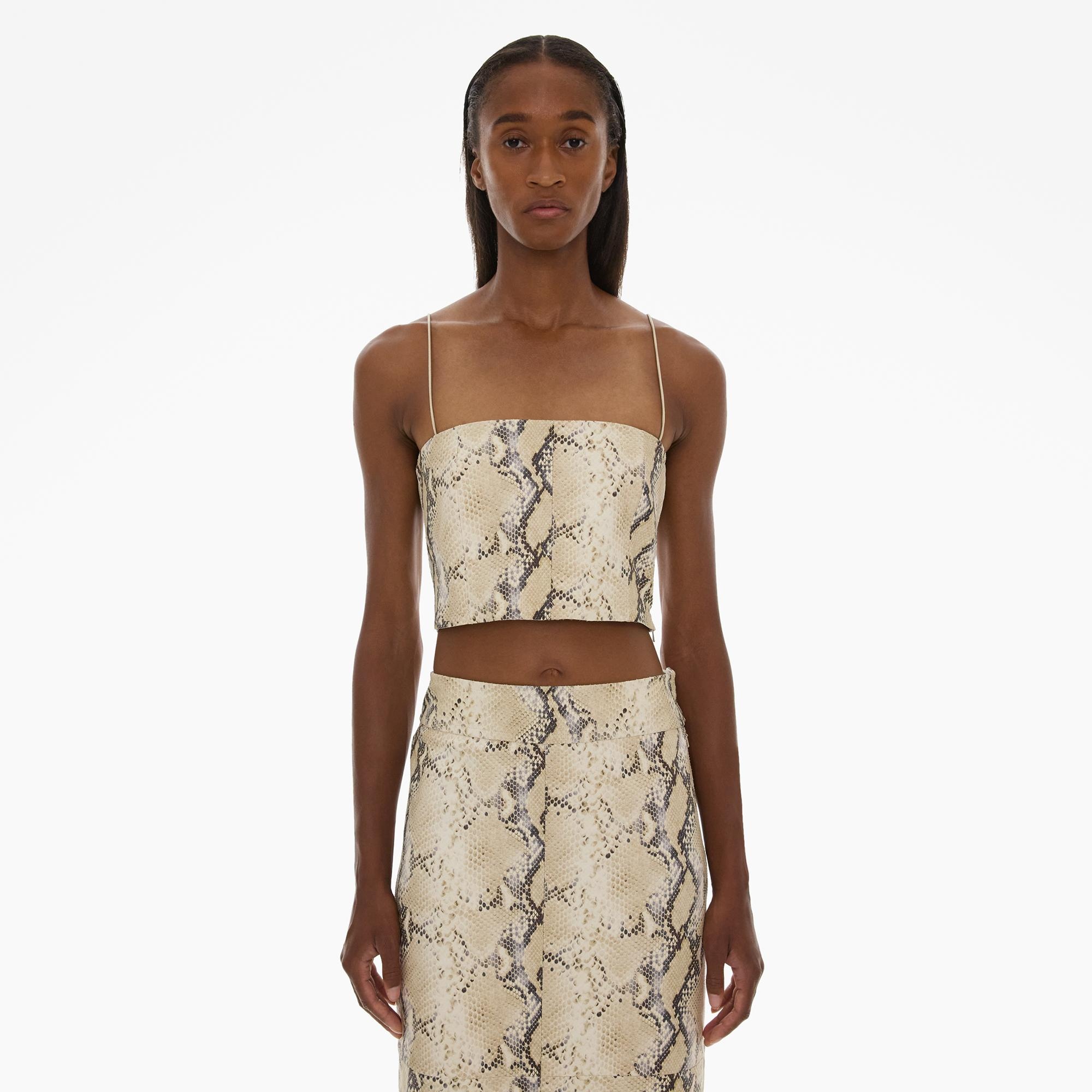PYTHON-EMBOSSED LEATHER TANK TOP - 3