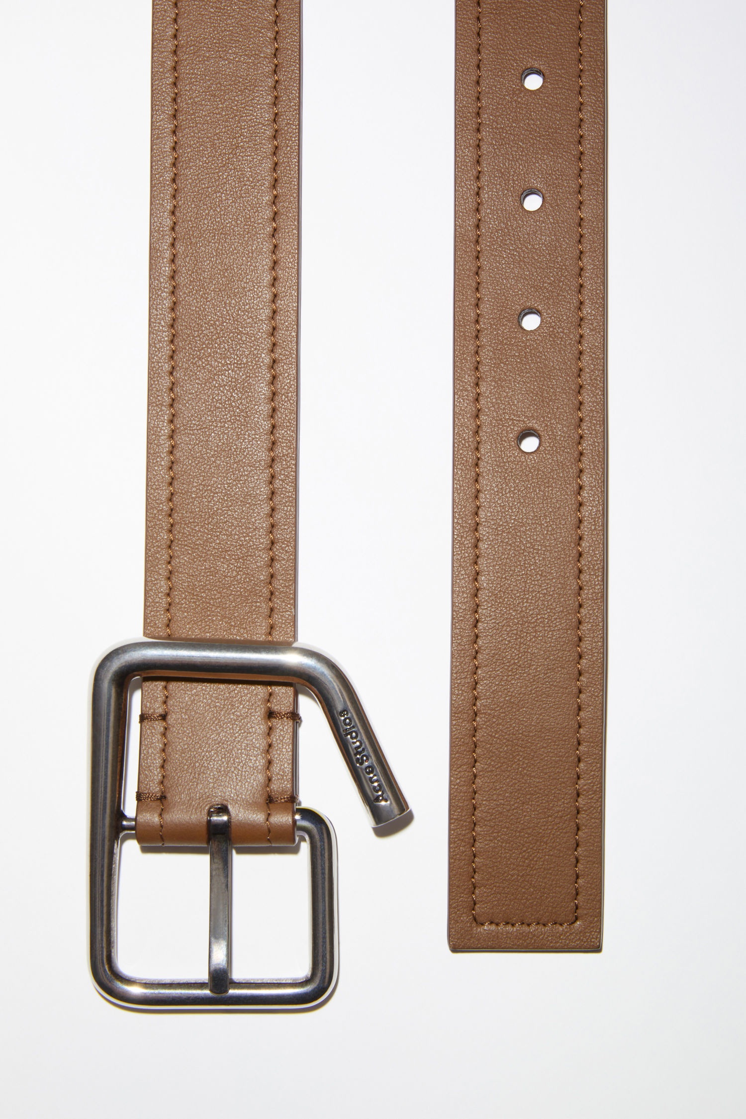 Deconstructed buckle belt - Camel brown - 3