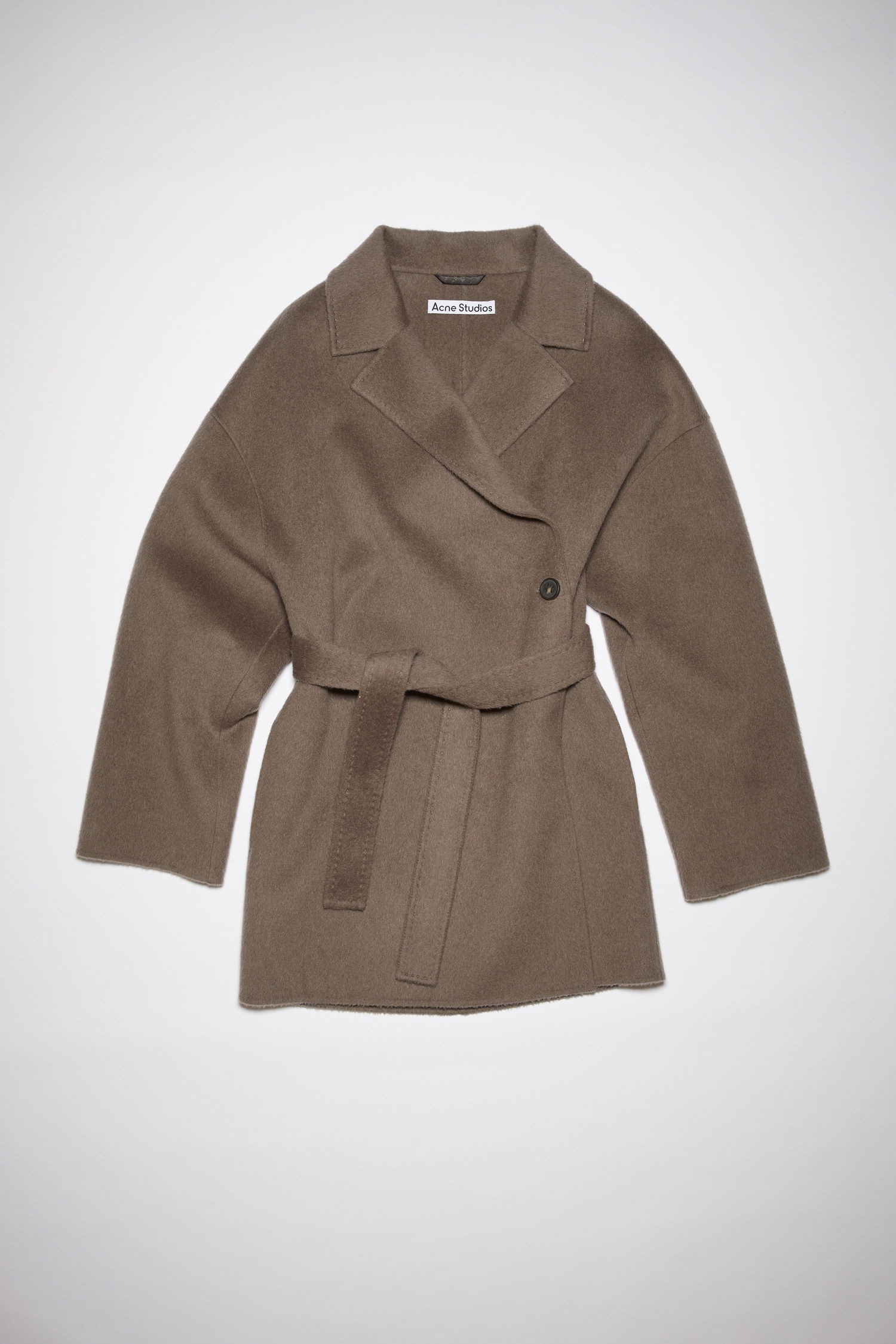 Acne Studios Belted wool coat Fox grey REVERSIBLE