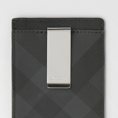 Burberry London Check and Leather Money Clip Card Case outlook