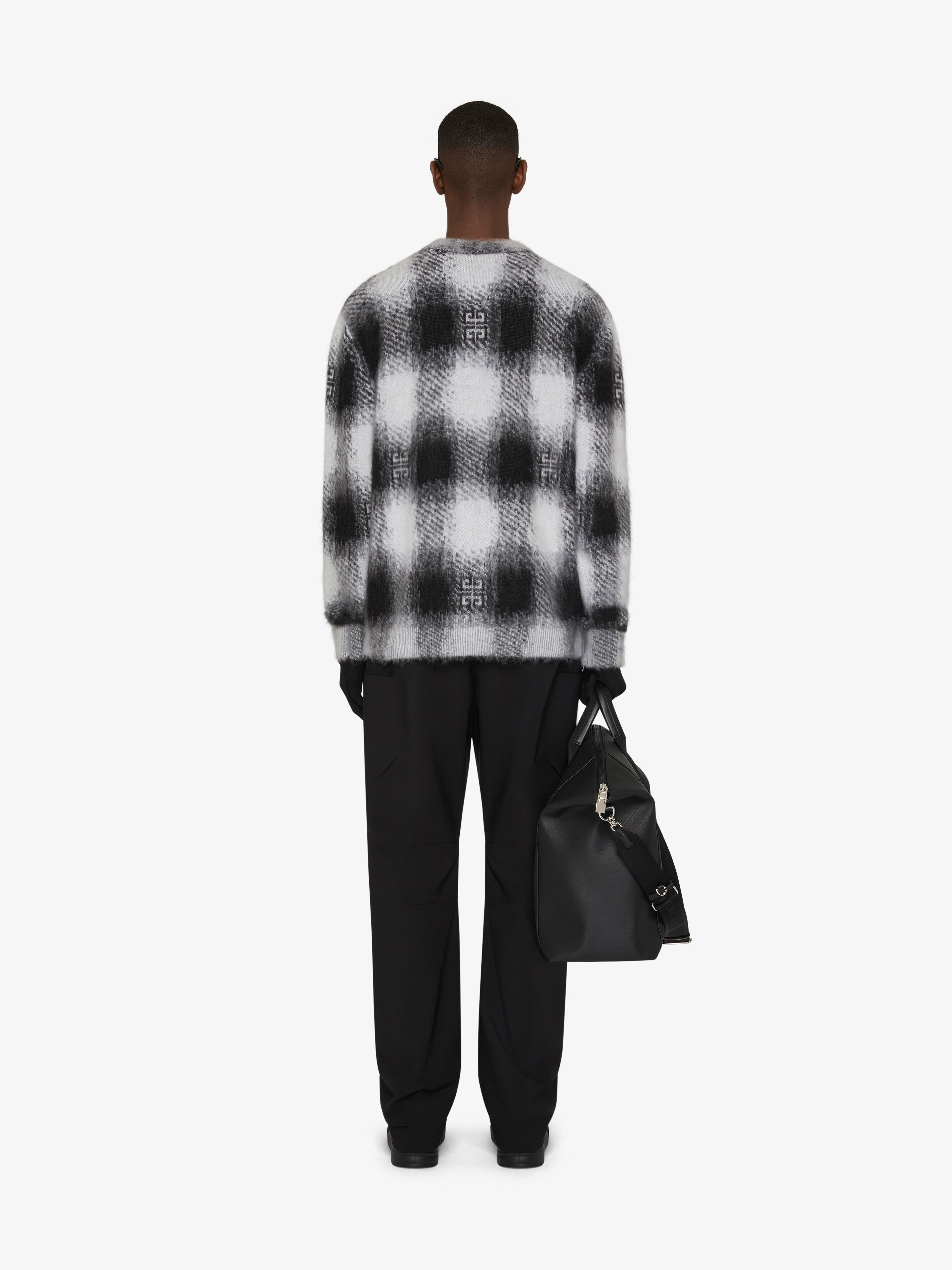 SWEATER IN 4G CHECKED MOHAIR AND WOOL - 4