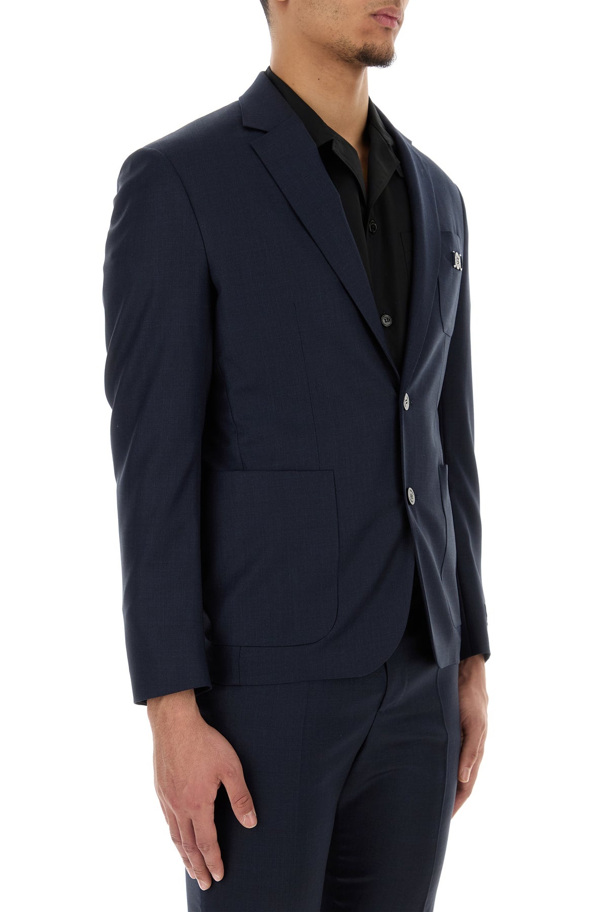 Dark blue wool blazer - 3