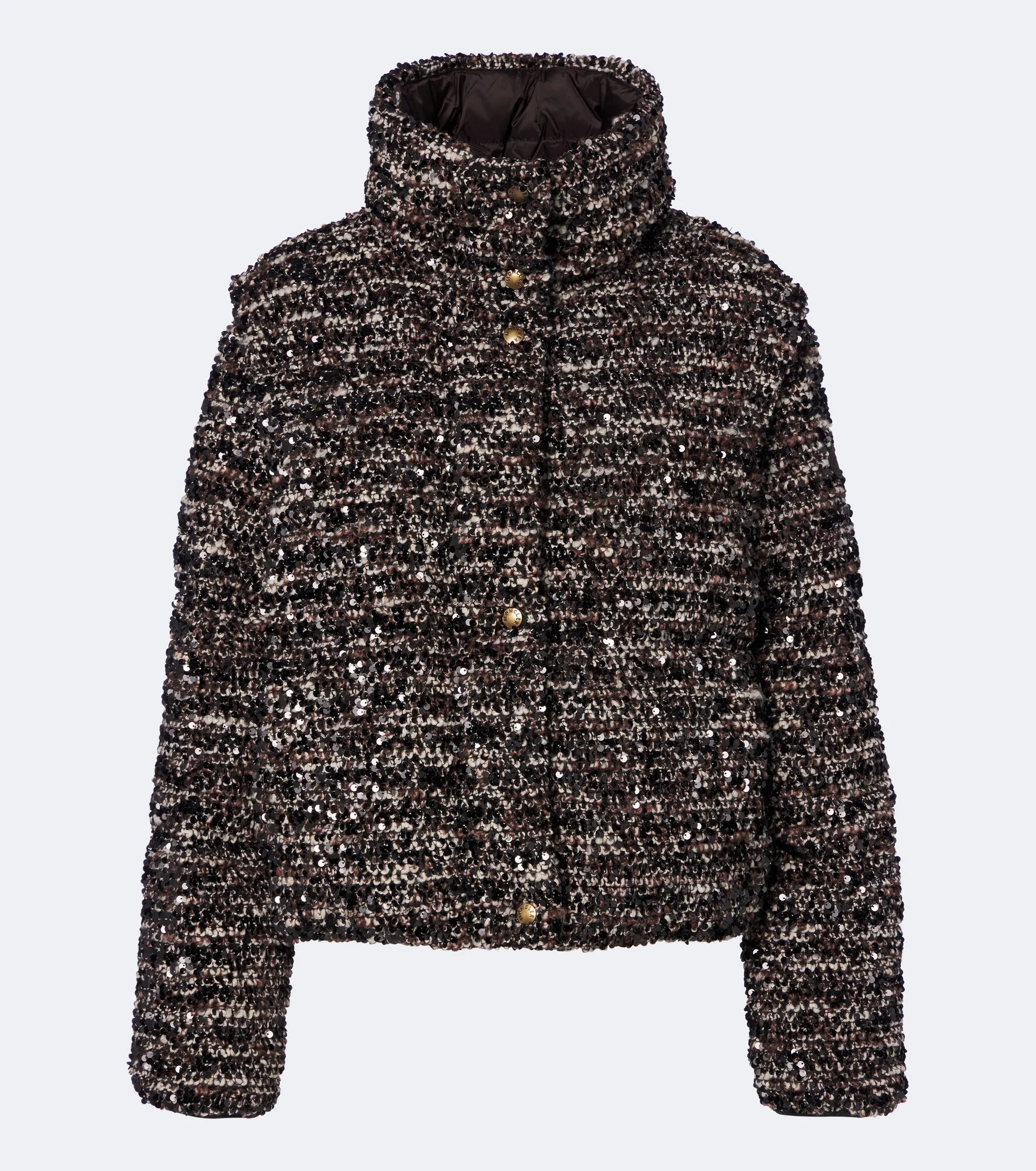 Poetique sequined bouclé down jacket - 1