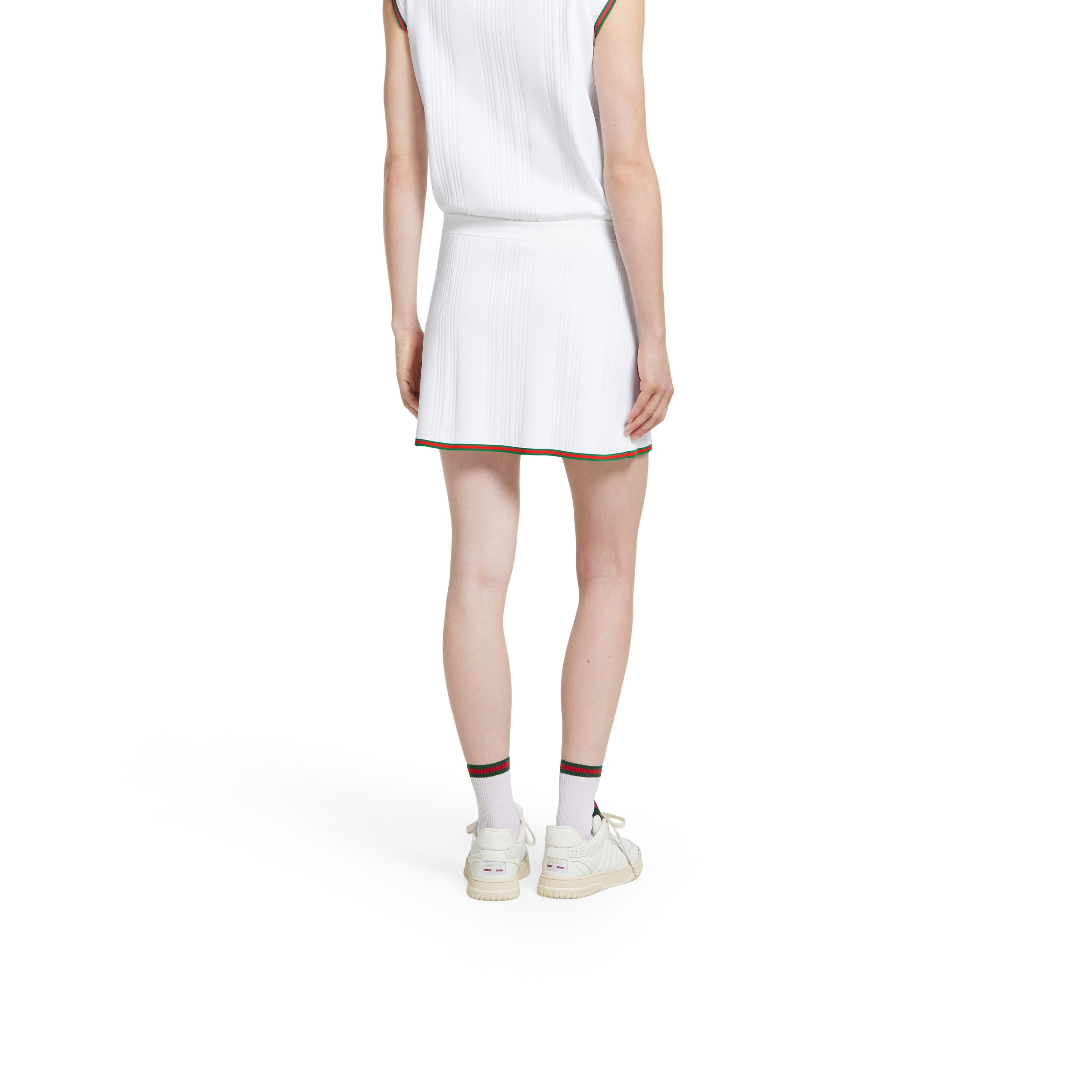 Stretch viscose skirt with Web - 4