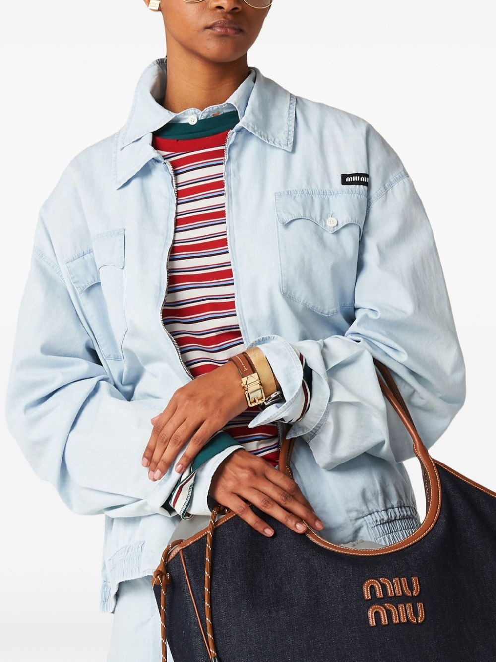 Chambray blouson jacket - 5