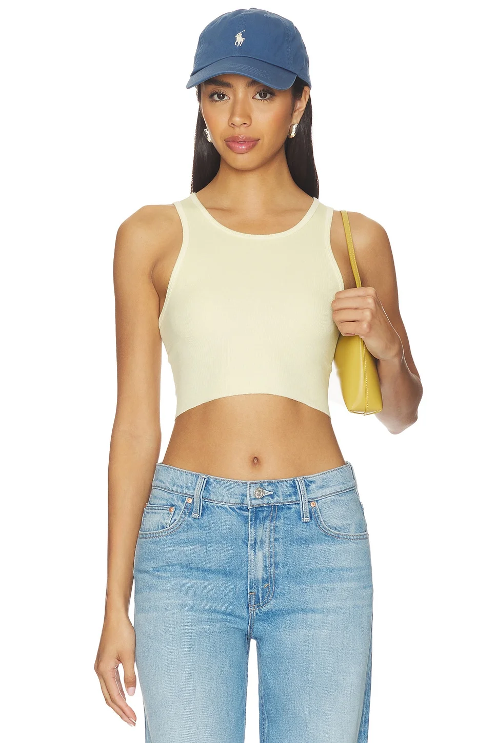 Cropped Rib Tank Top - 1