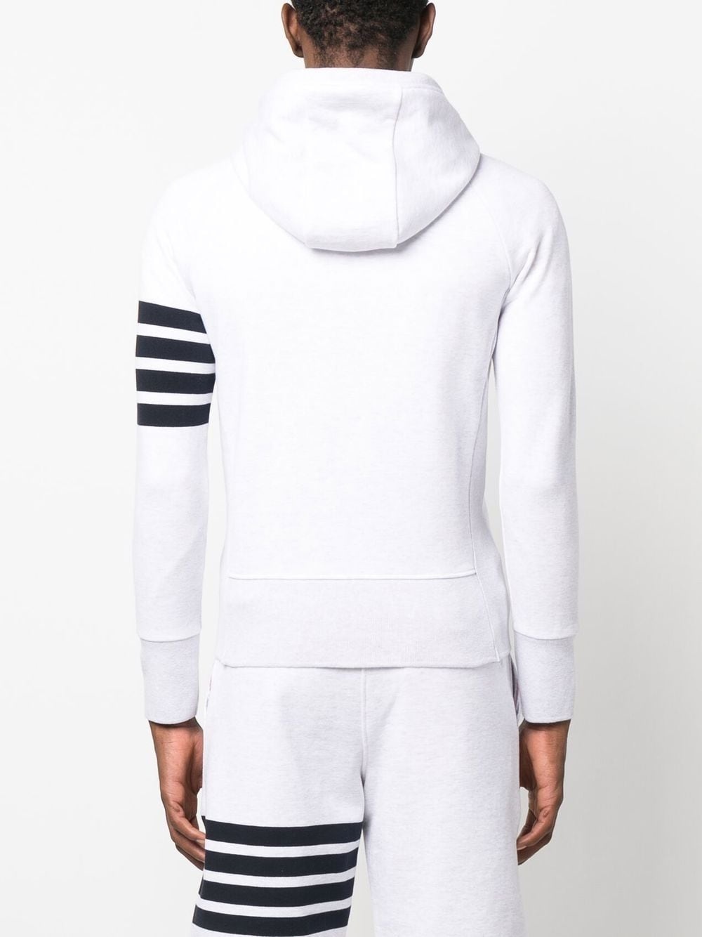 logo-patch stripe-detail hoodie - 4