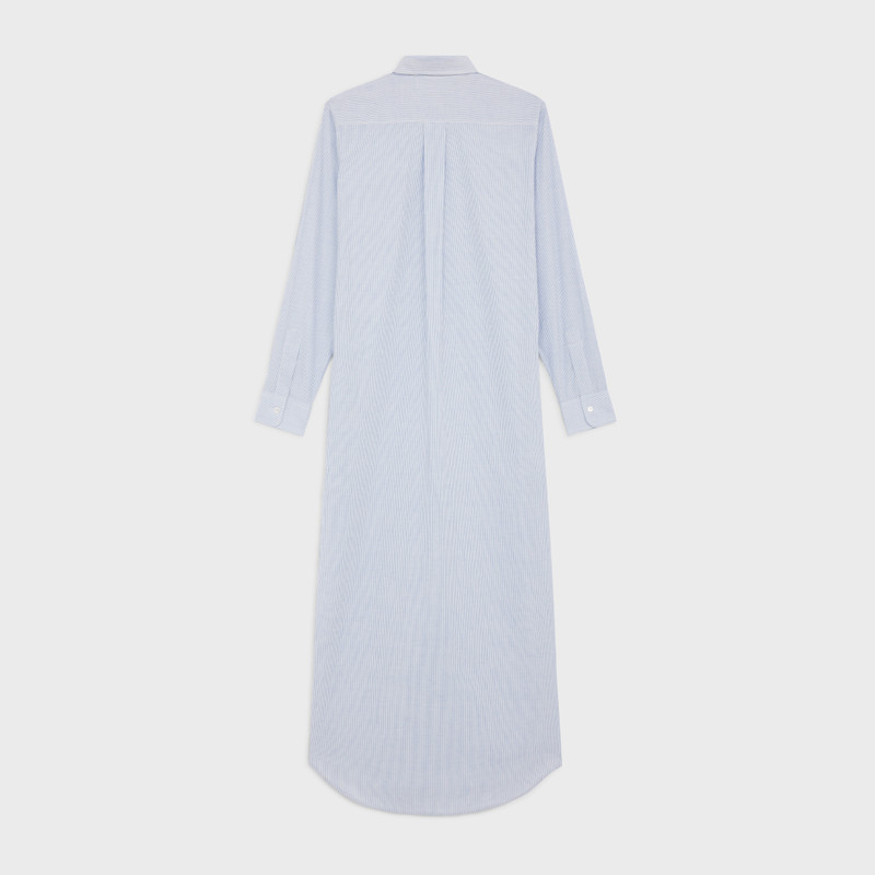 CELINE long shirt dress in striped cotton outlook