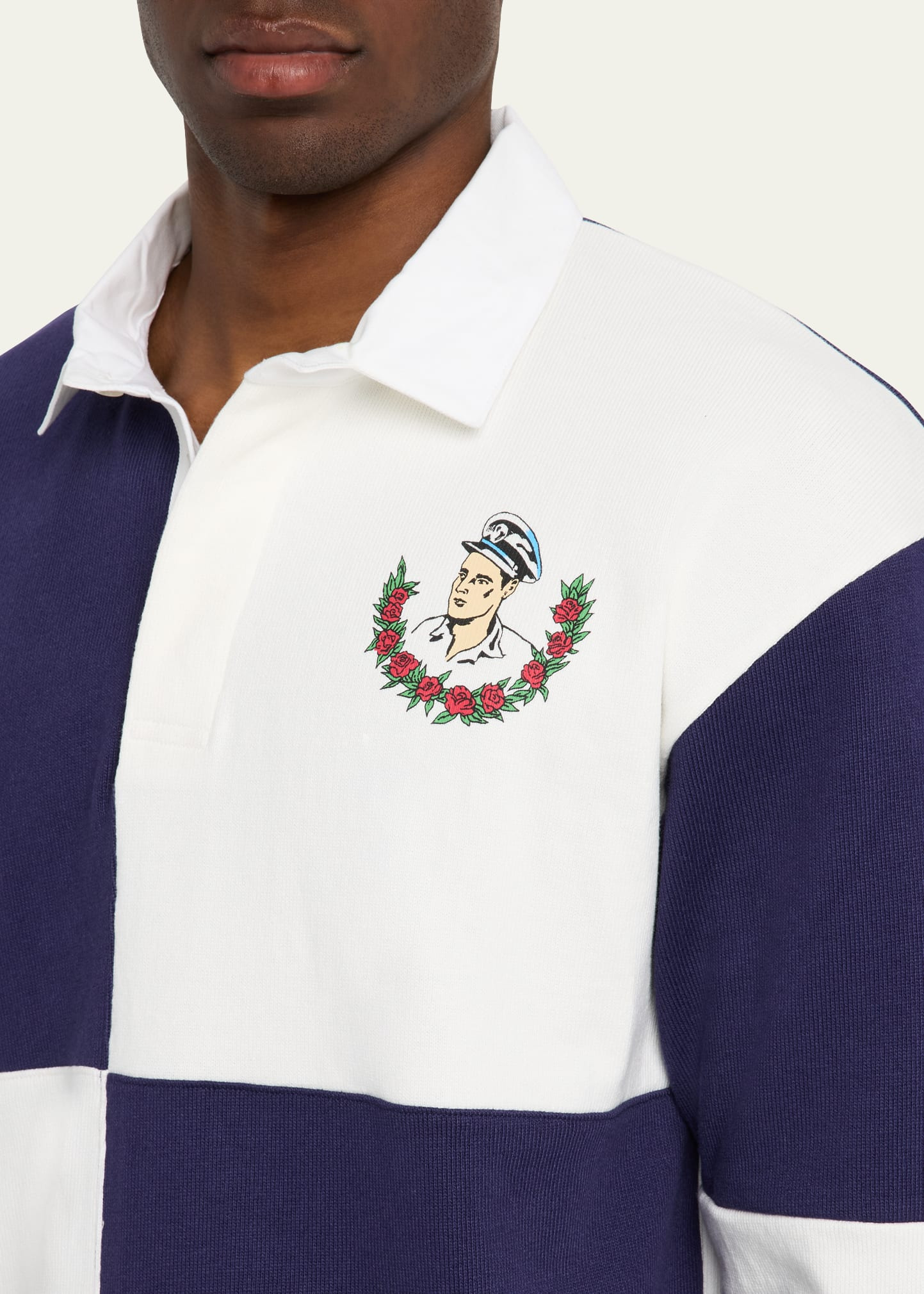 Men's Square Colorblock Grandfather Rugby Shirt - 5