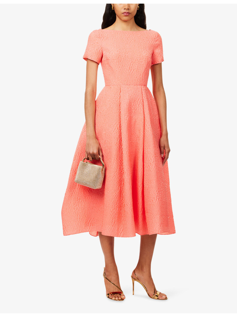 Roksanda Vaela Textured Woven Midi Dress outlook