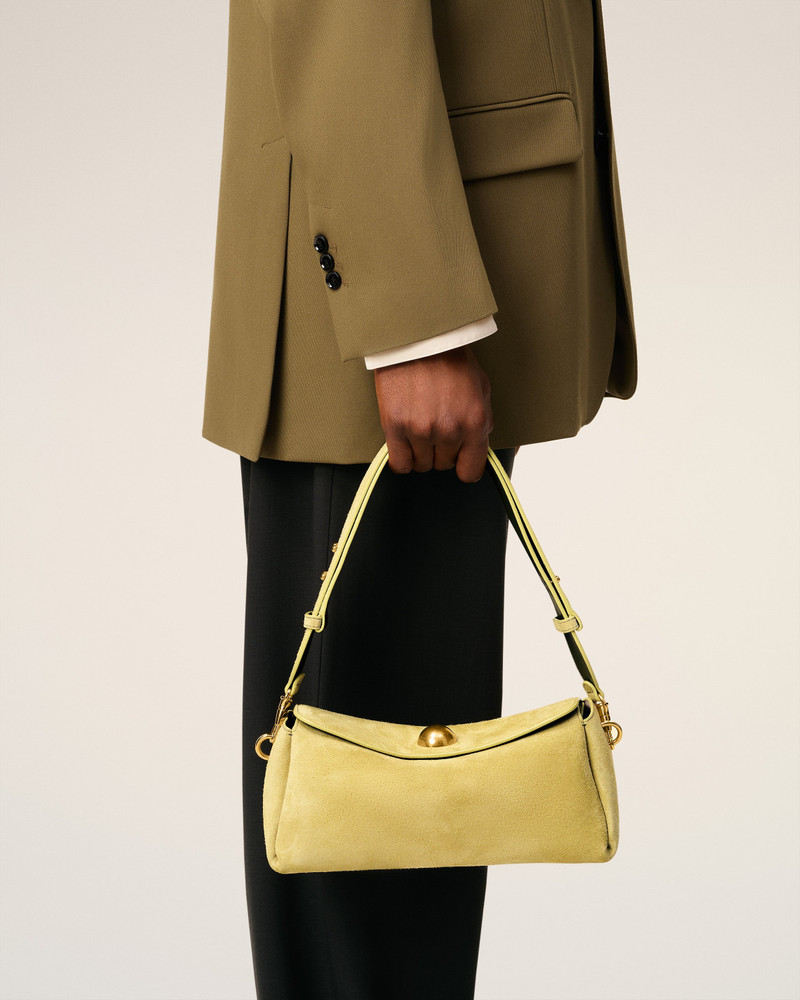 AMI Paris GREEN SUEDE LEATHER CARROUSEL BAG outlook