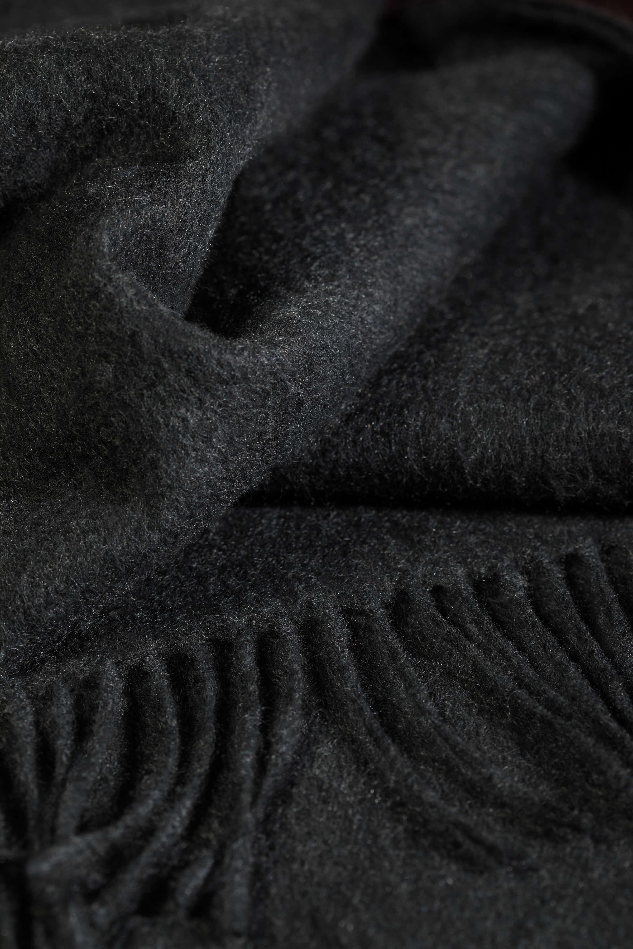 Wide Charcoal Cashmere Scarf - 2